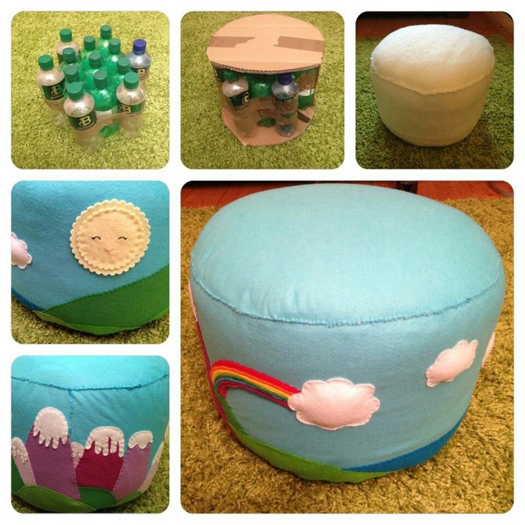 Kids' Rainbow Pouf